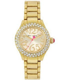 Betsey Johnson Gold Tone Crystal Bezel Gold Dial Bling Watch BJ00191-02