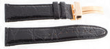 Genuine JoJo, JoJino 22mm Black Leather Rose Gold tone Buckle Watch Band Strap