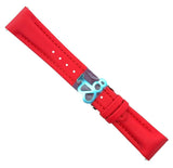 JACOB & CO MENS 22MM RED POLYURETHANE WATCH BAND STRAP JC STEEL BUCKLE