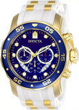 Authentic Invicta Pro Diver Scuba 20288 White Silicone Band Gold Buckle