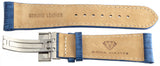 Aqua Master 24mm Blue Leather Watch Band with 2 pins