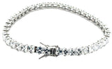 Sterling Silver Women's Cz Wrist Bracelet 8" long & 5mm Weight 15gr.