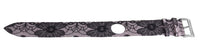 Pequignet Sorella Womens 24mm Silver Floral Fabric Watch Band Strap