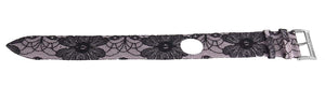 Pequignet Sorella Womens 24mm Silver Floral Fabric Watch Band Strap