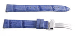 Joe Rodeo 18mm Blue Leather Watch Band Strap With Silver Tone Deployment Clasp