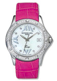 Raymond Weil Womens Tango Pearl Dial Pink Leather Strap Watch 5590-S3S-97650