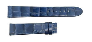 Montblanc Women's 17mm x 15mm Royal Blue Glossy Alligator Leather Watch Band FDE