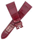 Bvlgari  22mm x 16mm Burgundy Alligator Leather Watch Band