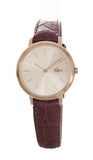 Lacoste Gold Dial Red Leather Band Women's Watch 8.168.827