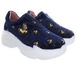 Mery By Mery The Pegasus Blue Velvet Women's Sneakers Size (8)