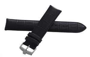 88 Rue Du Rhone 22mm x 20mm Black Genuine Leather Silver Buckle Band