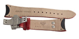 Aqua Master Mens 26mm Red Leather Silver Buckle Watch Band Strap