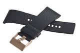 Diesel 26mm x 23mm Black Leather Watch Band With Rose Gold Buckle