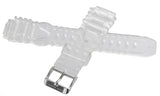 Aqua Master Women's 16mm Transparent Rubber Watch Band With Silver Buckle & Case