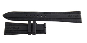 Authentic Corum 22mm x 18mm Black Rubber Watch Band Strap NEW