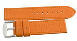 LOCMAN Lorica Men's 26mm Orange Leather Silver Buckle Watch Band