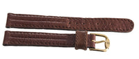 Revue Thommen 14mm Brown Leather Gold Buckle Watch Band Strap NOS