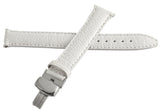 LOCMAN Women's 16mm x 14mm Cream Leather Silver Buckle Watch Band