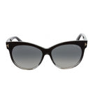 Tom Ford SASKIA Sunglasses Black Transparent Frame Smoke FT0330 05B 57-14 140