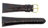 DeBeer 25mm  Dark Brown Genuine Crocodile Men's Watch Band