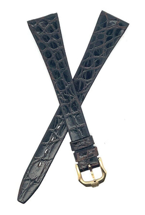 Raymond Weil 15mm Black Leather Watch Band  Gold Tone Buckle