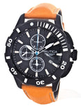 Nautica Men's N23536G Bfd Black Dial Orange  Band Chrono Watch