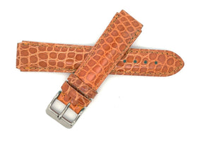 deBeer 17mm Light Brown Alligator Watch Band Fits Aqua Marine Watches