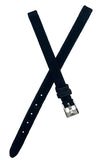 Movado Women's 6mm Black Suede Leather Watch Band Strap Silver Buckle