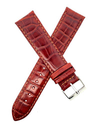 Alfred Hammel 20mm Brown Alligator Leather  Men's Watch Band