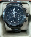 Fossil BQ1725 Logan Black Dial Black Stainless Steel Chronograph Men's Watch