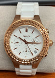 DKNY Women's Chronograph Chambers White Ceramic Bracelet Watch NY2225