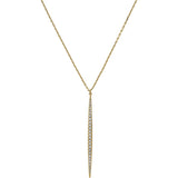 MICHAEL KORS Crystal Pave Matchstick Gold Tone Charm Necklace MKJ3518