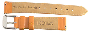 Ice Tek 16mm Womens Orange Patent Leather Watch Band Strap Silver Tone Buckle