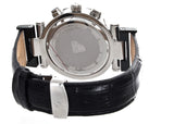 Aqua Master Men's White Mother of Pearl Dial Black Leather Band Watch