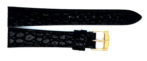 Movado  17mm Black Gold Buckle Watch Band Strap 1481 Regular