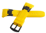 Aqua Master 28mm Yellow Rubber Watch Band Strap W/Black Buckle