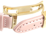 Aqua Ice 18mm Womens Glossy Pink Leather Watch Band Strap Gold Tone Buckle