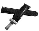 Joe Rodeo 24mm Black Leather Watch Band Strap With Silver Tone Buckle