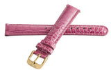 Invicta 16mm x 14mm Pink Alligator Leather Gold Buckle Watch Band