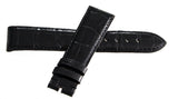 Gerald Genta 20mm x 18mm Black Shiny  Leather Watch Band