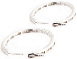 Sterling Silver Women's Silver-tone CZ Cubic Zirconia Hoop Earrings