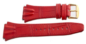 Genuine Techno Master 24mm Red Leather Watch Band Strap