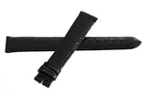 Genuine Longines 14mm x 12mm Black Shiny Leather Watch Band Strap