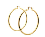 Gold tone Women's Round Hoops Earrings
