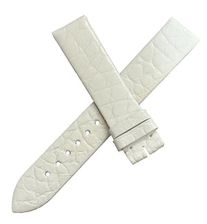 Montblanc 17mm x 16mm White Alligator Leather Women's Watch Band FTH