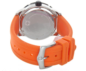 Swiss Military Men's Black Dial Orange Rubber Band Watch
