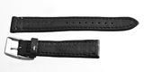 Authentic Locman Lorica 18mm Black Leather Watch Band with Silver Buckle