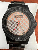 Kings Master Black IP Stainless Steel, Rose Gold and Silver Dial Men's Watch.