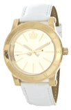 Juicy Couture Women's Gold Tone Dial White Leather Band Watch 1900035