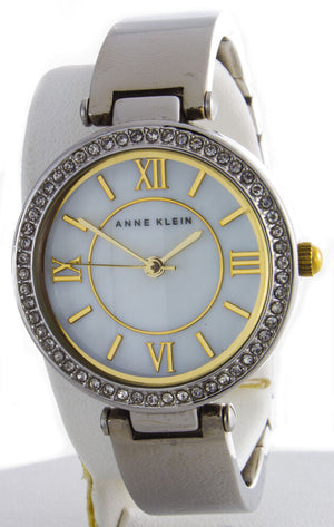 Anne Klein Crystal Accent Mother of Pearl Dial Women's Bangle Watch AK/1391MPTT